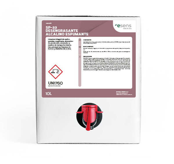 SP-33 Desengrasante Alcalino Espumante 10L BAG IN BOX